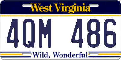 WV license plate 4QM486