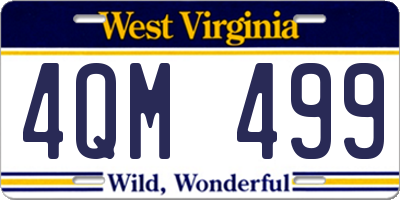 WV license plate 4QM499