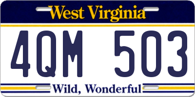 WV license plate 4QM503
