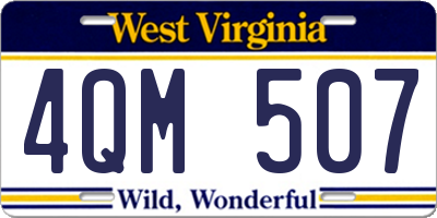 WV license plate 4QM507