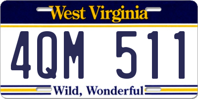 WV license plate 4QM511