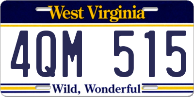 WV license plate 4QM515