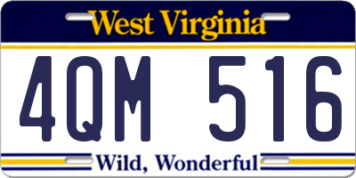 WV license plate 4QM516