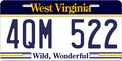 WV license plate 4QM522