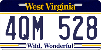 WV license plate 4QM528