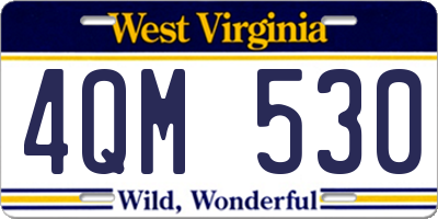 WV license plate 4QM530