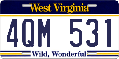 WV license plate 4QM531