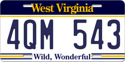 WV license plate 4QM543