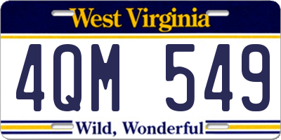 WV license plate 4QM549
