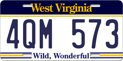 WV license plate 4QM573