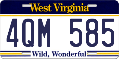 WV license plate 4QM585