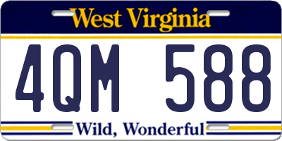 WV license plate 4QM588