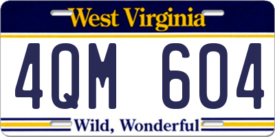 WV license plate 4QM604