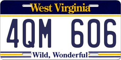 WV license plate 4QM606