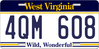 WV license plate 4QM608