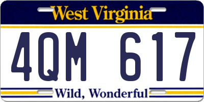 WV license plate 4QM617