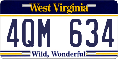 WV license plate 4QM634