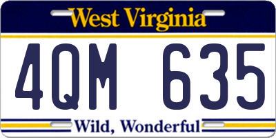 WV license plate 4QM635