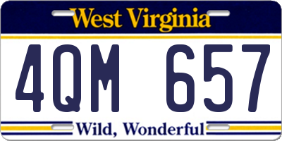 WV license plate 4QM657
