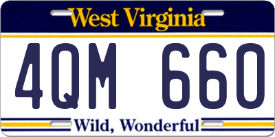 WV license plate 4QM660