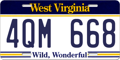 WV license plate 4QM668