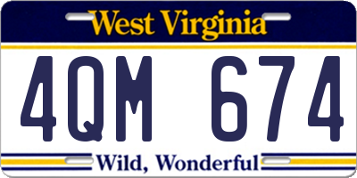 WV license plate 4QM674