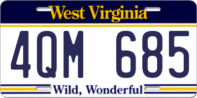 WV license plate 4QM685