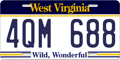 WV license plate 4QM688