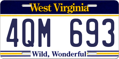 WV license plate 4QM693