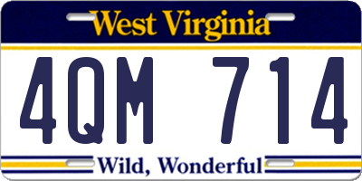 WV license plate 4QM714