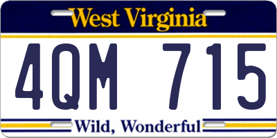 WV license plate 4QM715
