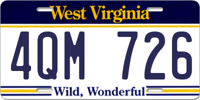 WV license plate 4QM726