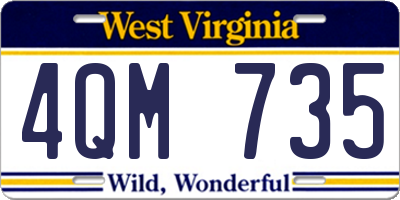 WV license plate 4QM735
