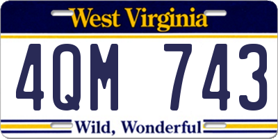 WV license plate 4QM743