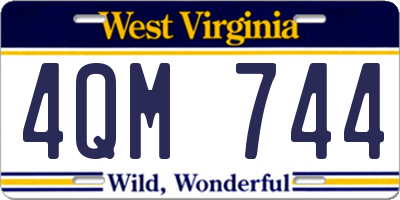 WV license plate 4QM744