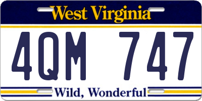 WV license plate 4QM747