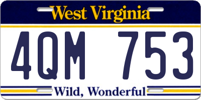 WV license plate 4QM753