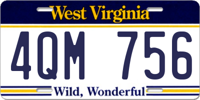 WV license plate 4QM756