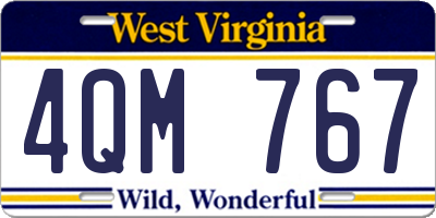 WV license plate 4QM767