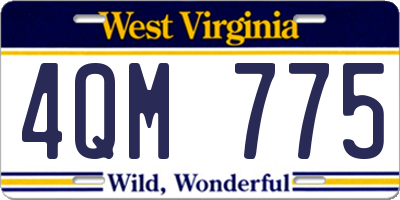 WV license plate 4QM775