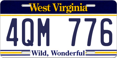 WV license plate 4QM776