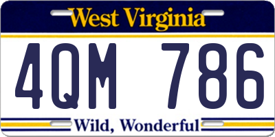 WV license plate 4QM786