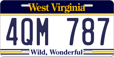 WV license plate 4QM787