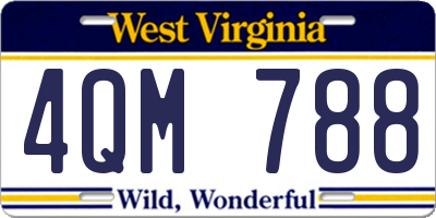 WV license plate 4QM788