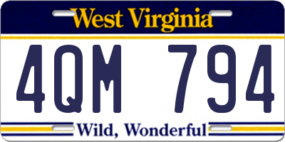 WV license plate 4QM794