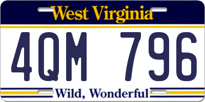WV license plate 4QM796