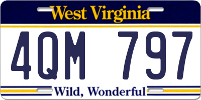 WV license plate 4QM797