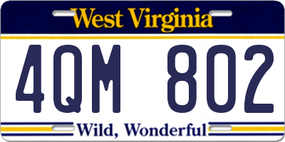 WV license plate 4QM802