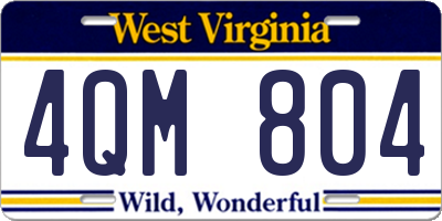 WV license plate 4QM804