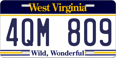 WV license plate 4QM809